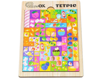 Пазл дерев’яний тетріс солодощі, 29 см, навчальний, PuzzleOK