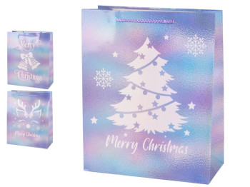 Пакет новогодний бумажный M Merry Christmas 26х32х12см, R33091-M