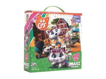 Макси пазлы картонные 44 Кота, На ферме, 12 элементов, Vladi Toys