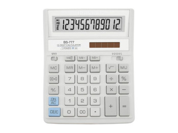 Калькулятор BS-777WH 12р., 2-пит, білий, Brilliant BS-777WH