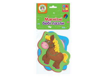 Магнітні бебі пазли, Конячка і порося, 3-4 элемента, Vladi Toys
