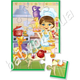 Мягкие пазлы Девочка повар А5, Vladi Toys