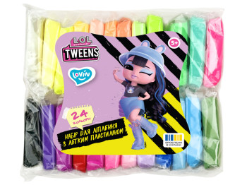 Набір для ліплення з повітряним пластиліном Tweens, 24 кольори неон, L.O.L. Surprise!, TM LOVIN'DO