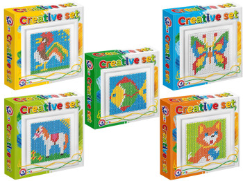 Набор для творчества вышивания Creative set, большая пластиковая канва, с иглой, Технок