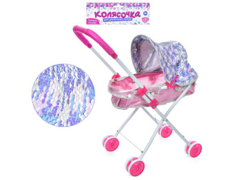 Коляска класична для ляльки M 5091 UA, 42-24,5-в54 см, з люлькою, Limo Toy