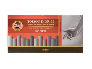 Крейда-пастель Toison D'or 12 шт. Сірі відтінки. Koh-i-Noor 8522012002GY