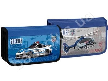 Пенал потрійний картонний POLICE CAR, KIDIS 7188