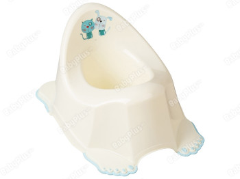 Горшок Пес і Кіт з протиковзною гумою жовтий. Tega Baby PK-001-102