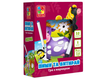Гра настільна Пиши та витирай, Ферма Vladi Toys