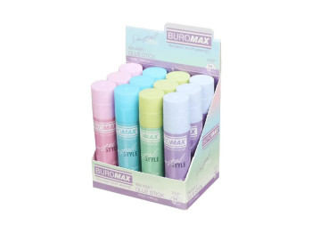 Клей-карандаш Buromax Pastel, PVP, 10 г, микс цветов (цена за 1шт)
