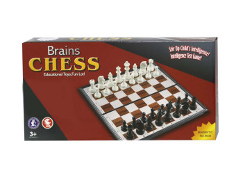 Шахматы магнитные Brains Chess 24 см, с магнитом, складная доска