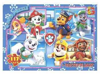Пазлы картонные Paw Patrol, 117 элементов, G-Toys