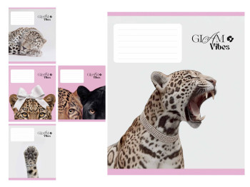 Зошит шкільний у лінію Школярик Leopard 048-3751L, 48 аркушів, мікс, ціна за 1 шт