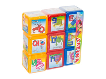 Набор кубиков 6 см. Абетка украинская 9 шт. M.Toys 06041