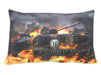 Подушка з принтом World of Tanks 25x37x9см, Копиця