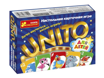 Настільна гра карткова UNITO для дітей, 17 см, швидкість реакції, Ranok Creative