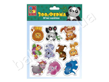 Игра с мягкими наклейками Зверята, Vladi Toys