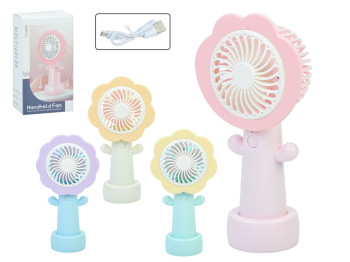 Вентилятор портативний 2в1 MK 5712, 15 см, 3 швидкості, USB зарядка, 4 види
