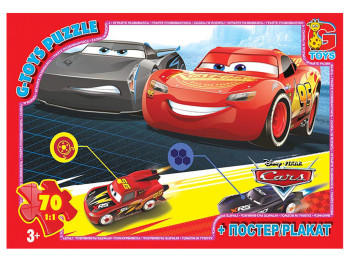 Пазлы картонные Тачки, 70 элементов, G-Toys