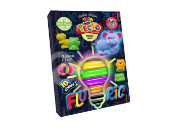 Тесто для лепки Master Do FLUORIC. Danko toys TMD-FL10-01,02,03,04. 10  цветов (Повреждена коробка)