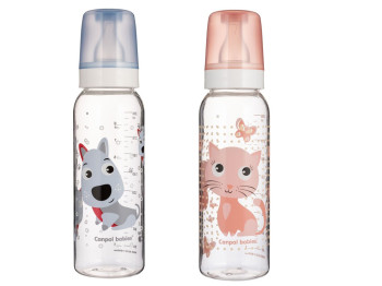 Пляшка 250 мл з малюнком BPA FREE. Колекція Веселі звірята. Canpol Babies 11/841