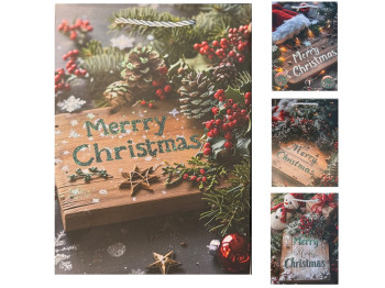 Пакет новорічний паперовий L Merry Christmas 31х42х11см, R32963-L