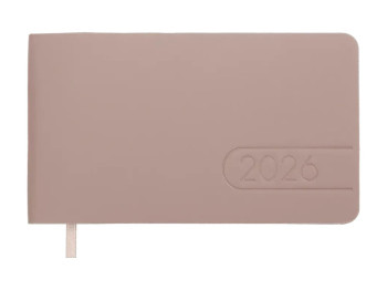 Щотижневик датований Light Morandi 2026, 153×87 мм, 128 сторінок, какао, Buromax