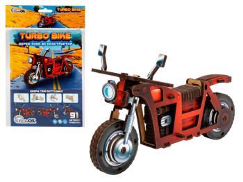 Деревянный 3D конструктор Turbo Bike, PuzzleOk Puz-00961