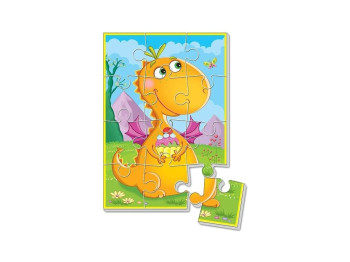 Мягкие пазлы Диномир, Оранжевый динозавр, Vladi Toys