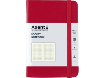 Записник Axent Partner А6, клітинка, 96 аркушів, червона обкладинка, Axent