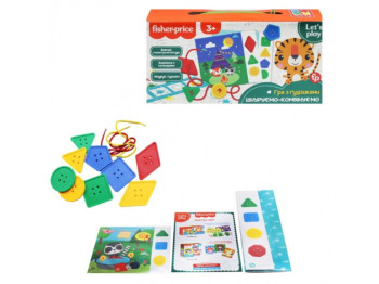 Гра з гудзиками, Fisher Price, Шнуруем-комбінуємо, Vladi Toys