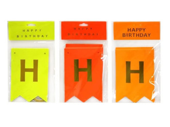 Розтяжка неонова HAPPY BIRTHDAY 12х17 см, HB-1095