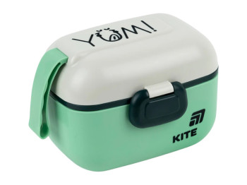 Ланчбокс Kite K25-1185-3, 450 мл, с миниконтейнером и ложкой, зеленый, Kite