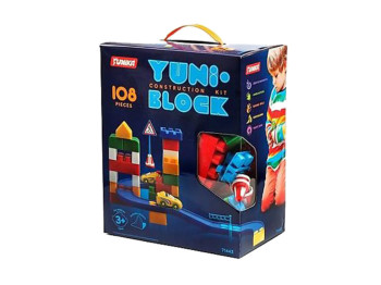 Конструктор детский Yuni-Block, 108 деталей, блоки с элементами дороги, Юника
