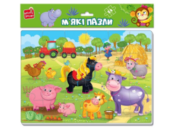 Мягкие пазлы А4, Малыш сможет Ферма, Vladi Toys