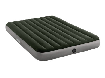 Надувной матрас Intex 64109, ПВХ с велюровым покрытием, 203×152×25см, цвет зеленый