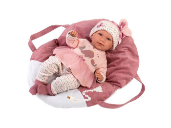 Кукла интерактивная Mimi Porta Bebe 7401 40 см с сумкой-люлькой и соской, Llorens