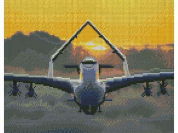 Алмазная картина Байрактор на закате 30х40 см, Strateg