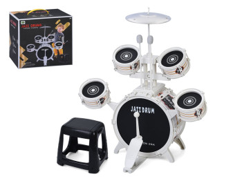 Детская барабанная установка Jazz Drum с 5 барабанами, тарелкой и стульчиком