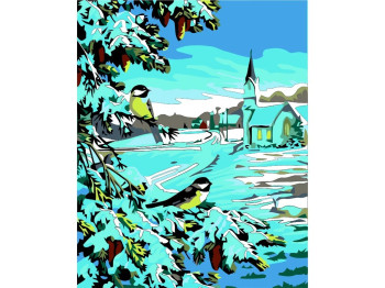 Набір Картина за номерами — Зимова пейзаж, 50x40 см, складність 3