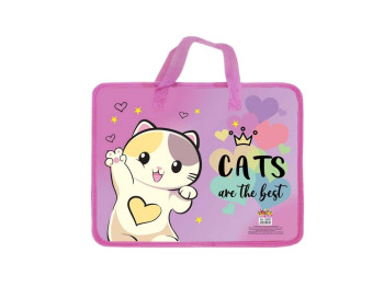 Папка пластиковая с текстильными ручками Cats are the best, KIDIS 14082