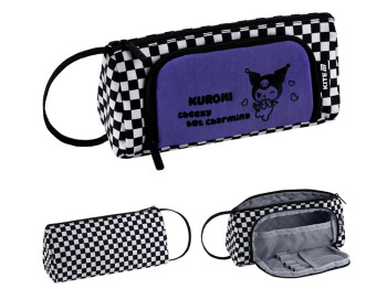 Пенал мягкий с органайзером и ручкой-петлей Kite Kuromi HK26-2700, 21,5 см, 2 отделения, Kite