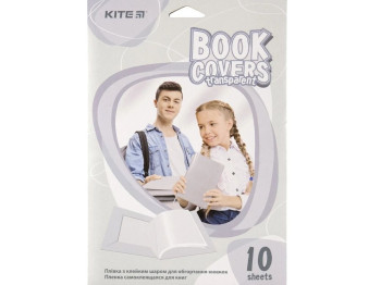Пленка самоклеющаяся для книг 38х27 см, 10 шт, прозрачная, Kite