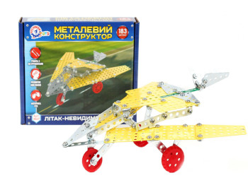 Конструктор металевий Літак-невидимка, 20,5×16×4 см, 183 деталі, Технок