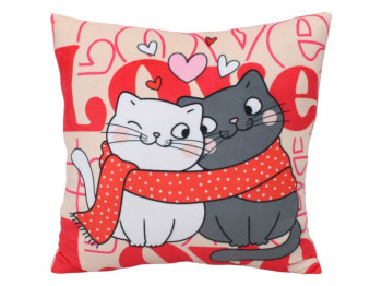 М'яка іграшка подушка Закохані котики, розмір 28x28x8 см, Копиця 00387-73