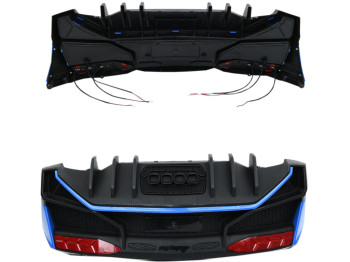 Бампер задній НЕ фарбований синій до машини M 5738. M 5738-REAR BUMPER BLUE