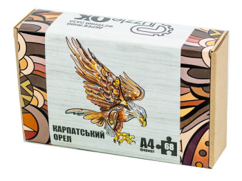 Фигурный деревянный пазл Карпатский Орел A4, в картонной упаковке, PuzzleOk