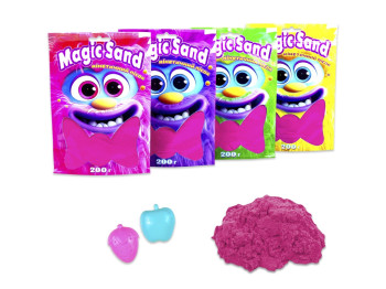 Кинетический песок Magic Sand розовый в пакете, 200 г, для лепки, Strateg