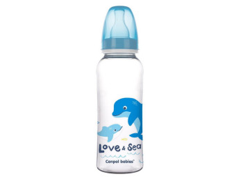 Пляшка PP LOVE&SEA 250 мл - блакитна. Canpol Babies 59/400_blu