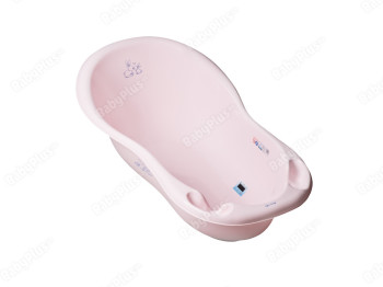 Ванночка LUX Зайчики зі зливом та термометром Світло-рожева 102 см. Tega Baby KR-005-104